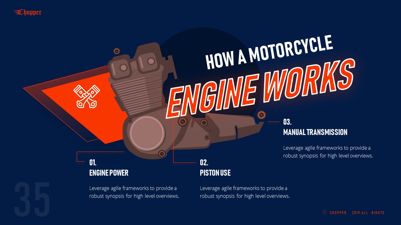 Chopper Creative Automotive Motorcycle PowerPoint Presentation Template